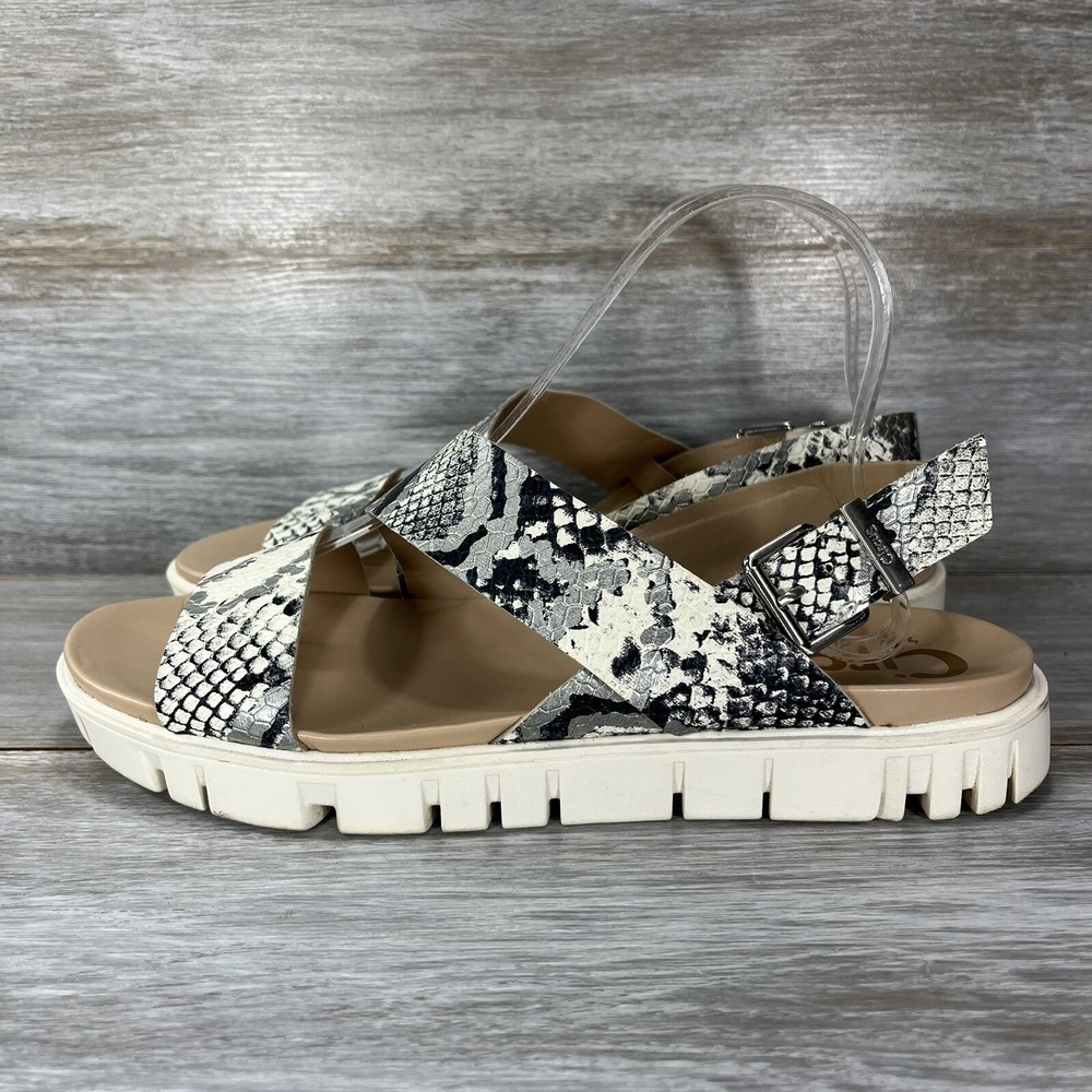 Circus by Sam Edelman Nadine Ivory Multi Snake Sandals 9.5 M